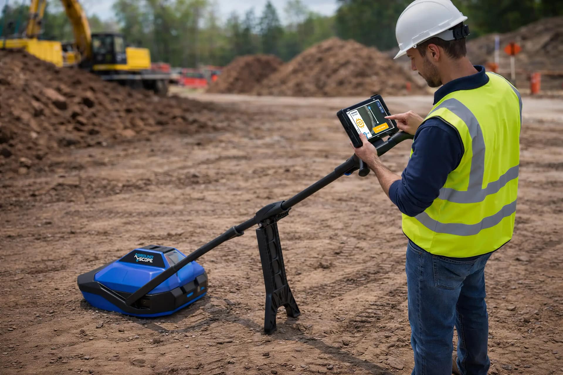 Field Technician viewing the results of the scan on the tablet